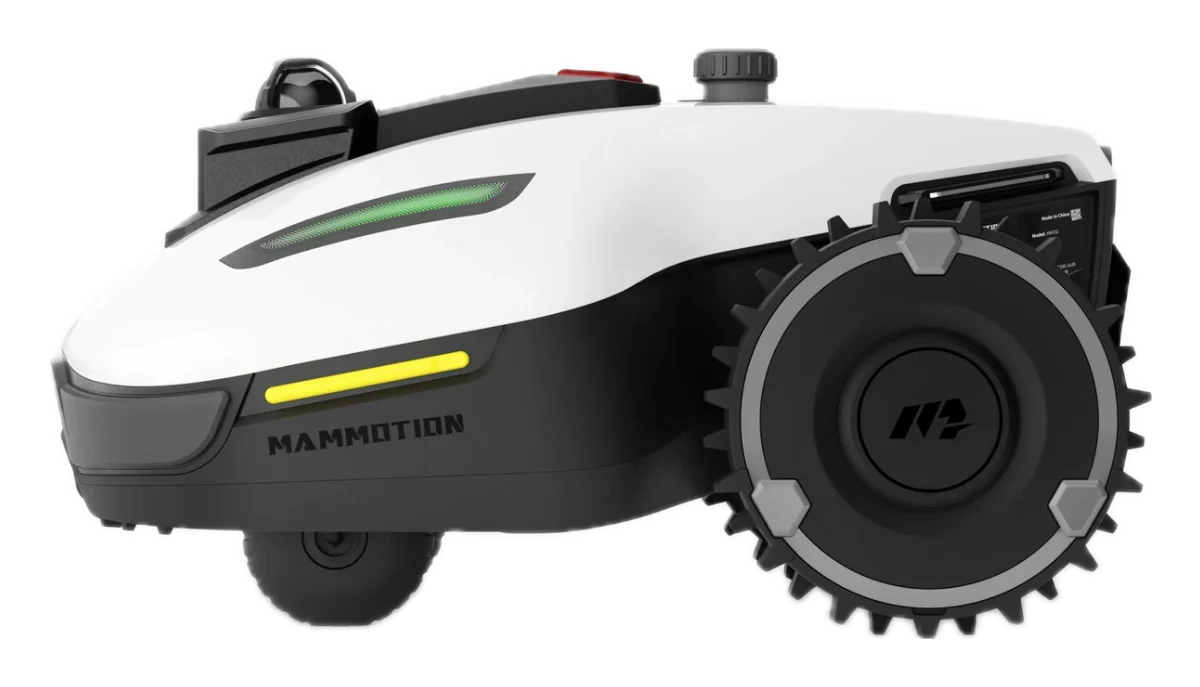 Mammotion YUKA mini 2 — widok z boku z listwą LED